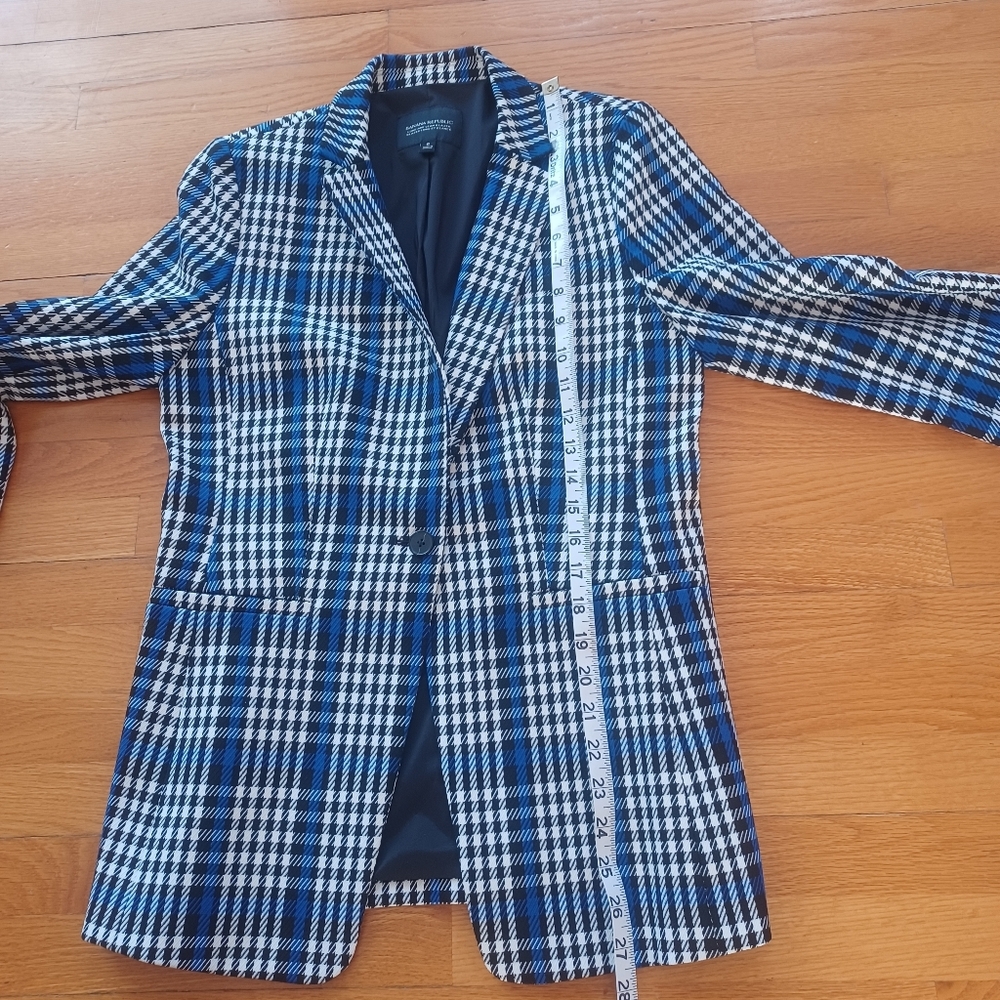Banana Republic Long & Lean Plaid  Women's Blazer Size 6 Business Corporate - Picture 7 of 14
